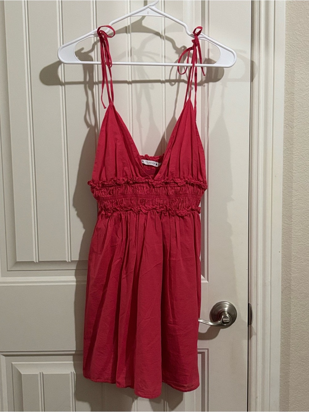 Zara Hot Pink Ruffled Strap Sundress